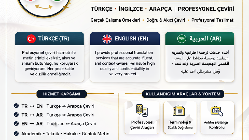 İnglizce - Türkçe - Arapça Çeviriler