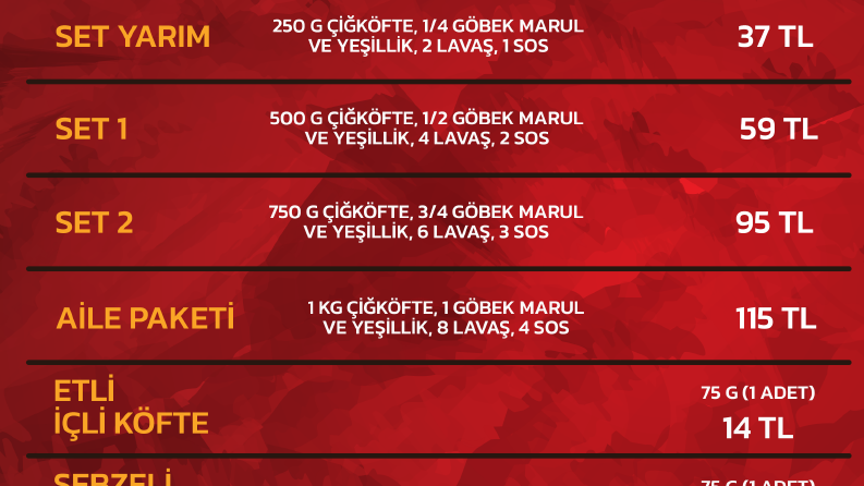 Çiğköftem Markasının Menü Tasarımı