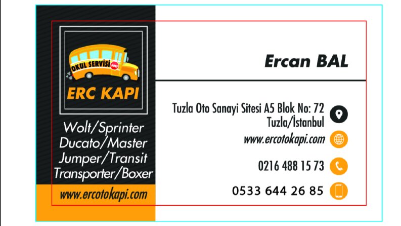 ERC oto kapı kartvizit