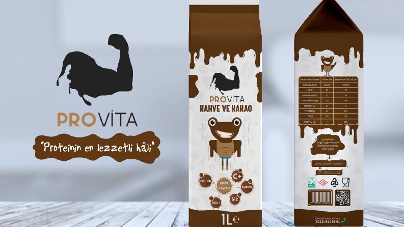 Provita için logo ve Kahve & Kakao aromalı Etiket Tasarımı