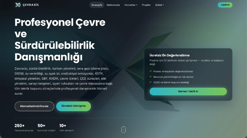 Danışmanlık ve Mühendislik Firmasına Kurumsal Web Sitesi
