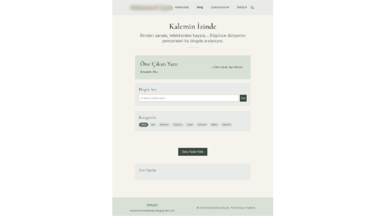 Blog - Kişisel blog sitesi -temel-