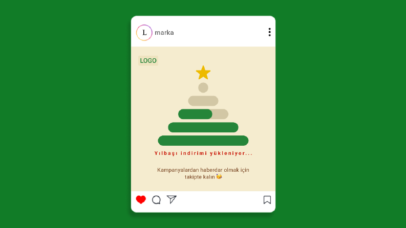 Yılbaşına özel minimal bir Instagram post tasarımı