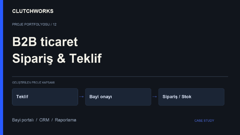 B2B | Bayi Sipariş ve Teklif Yönetimi
