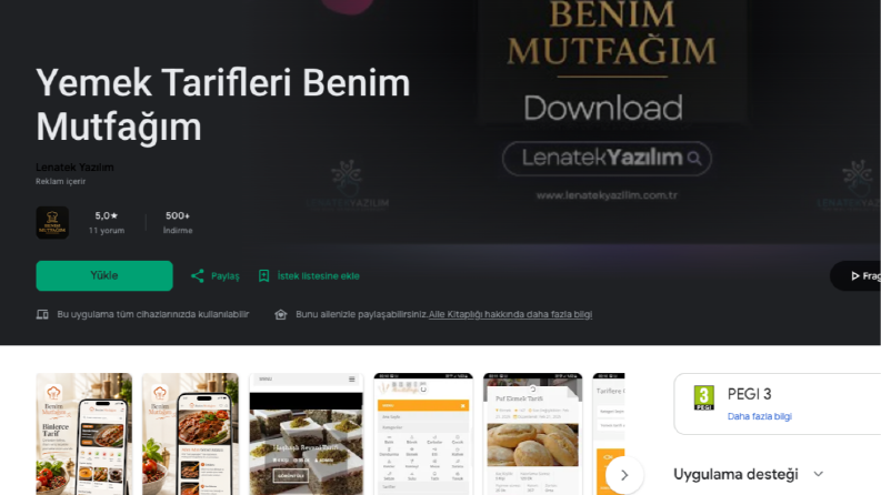Benim Mutfağım WebWiew App Projesi