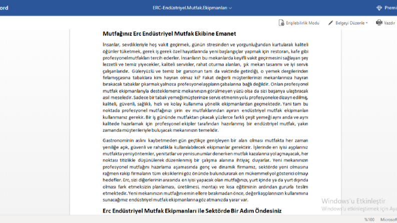 ERC - Endüstriyel Mutfak Ekipmanları ve Firma Tanıtımı
