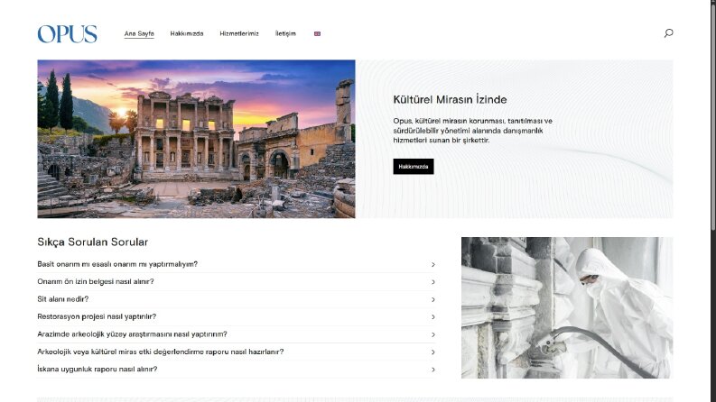 Opus Kültür - Kurumsal Web Sitesi