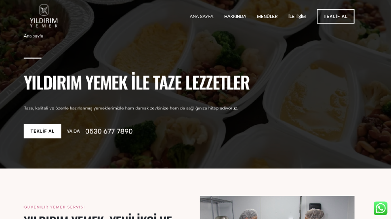 Yıldırım Yemek Kurumsal Website