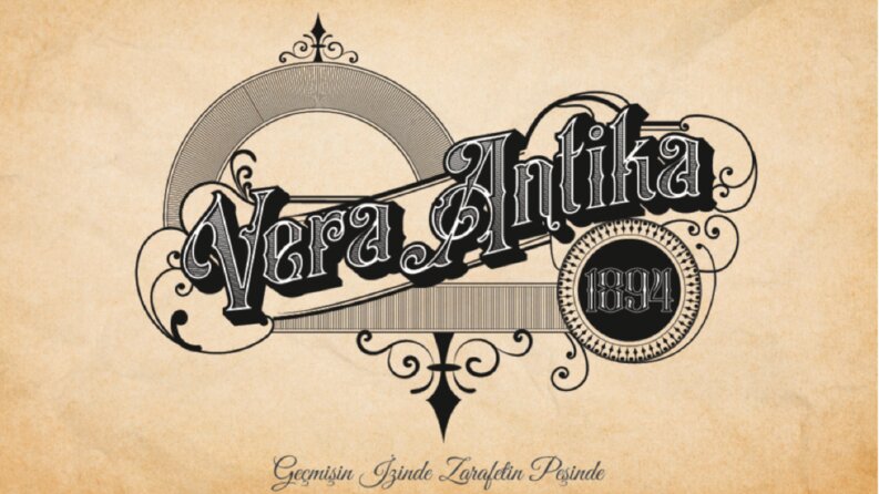 Vera Antika 1800'ler estetiklerinde logo çalışması