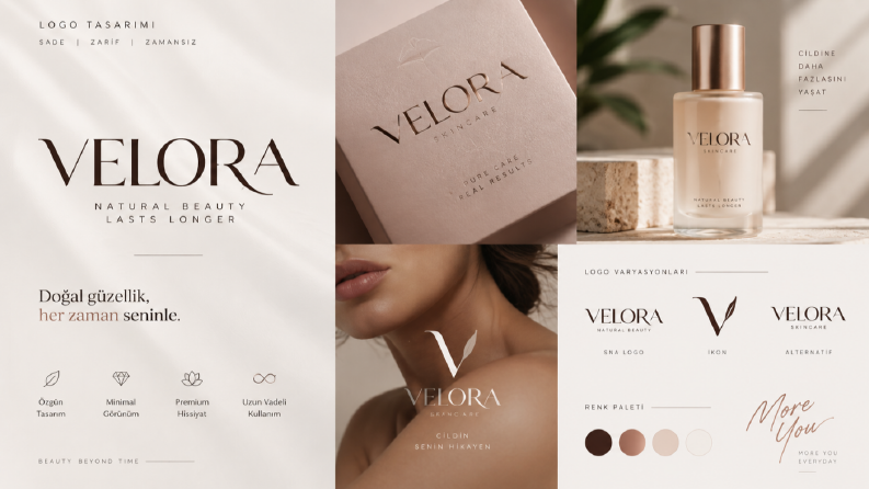 VELORA — Minimalist Kozmetik Logo Konsepti