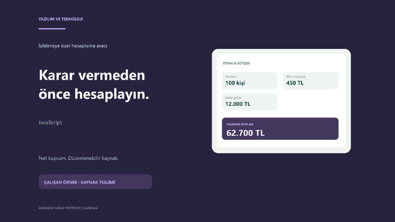 JavaScript ile etkinlik bütçesi hesaplayıcı
