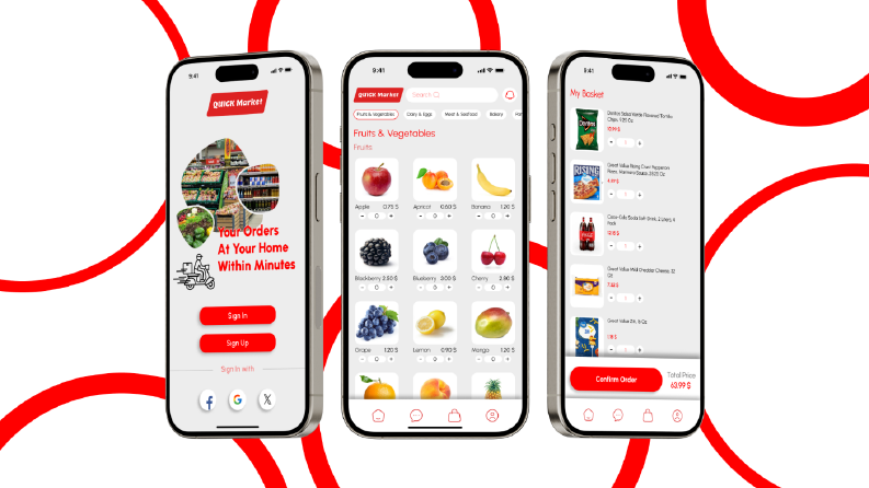 Quick Market Mobile App UI design