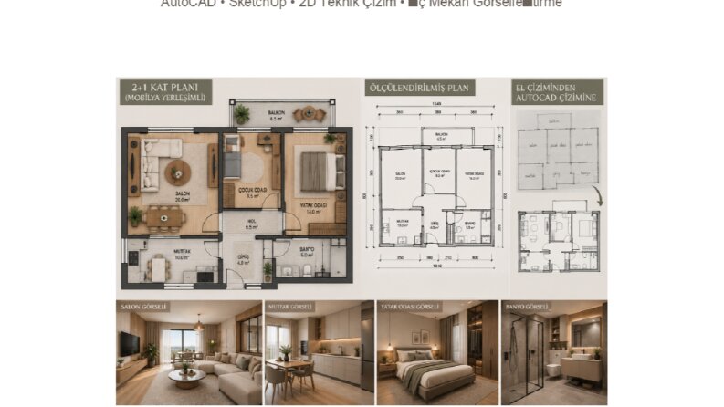 Ben AutoCAD ile profesyonel 2D çizimler hazırlıyorum