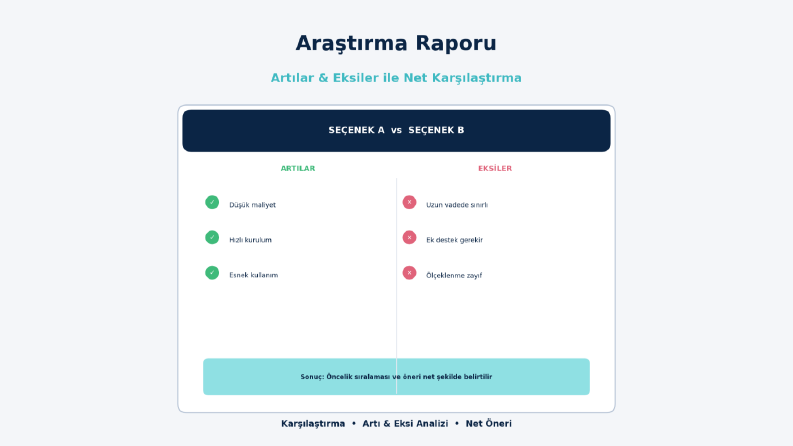 Artı ve Eksileriyle Karşılaştırmalı Araştırma Raporu