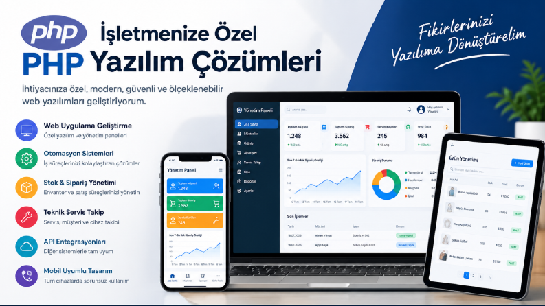İhtiyacınıza Özel PHP Web Yazılım Geliştiriyorum