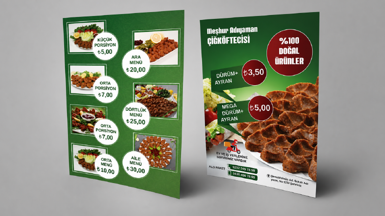 Lezzet Durağı – Çiğ Köfte Menü Broşürü