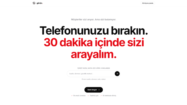Görün Dönüşüm Odaklı Ajans Web Sitesi
