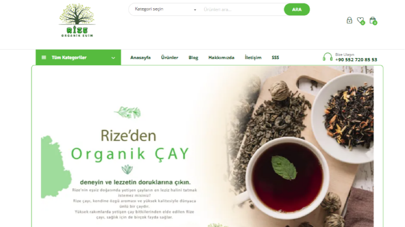 Rize Organik Evim E Ticaret Sitesi Kurulumu ve Tasarımı