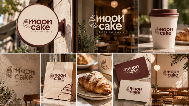 MoonCake-Patisserie&cafe logo çalışması