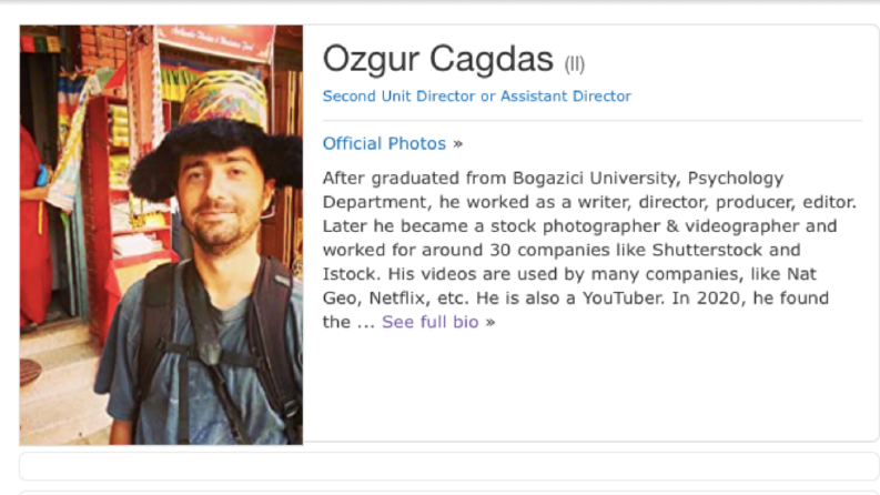 Özgür Çağdaş IMDb Profil Oluşturma