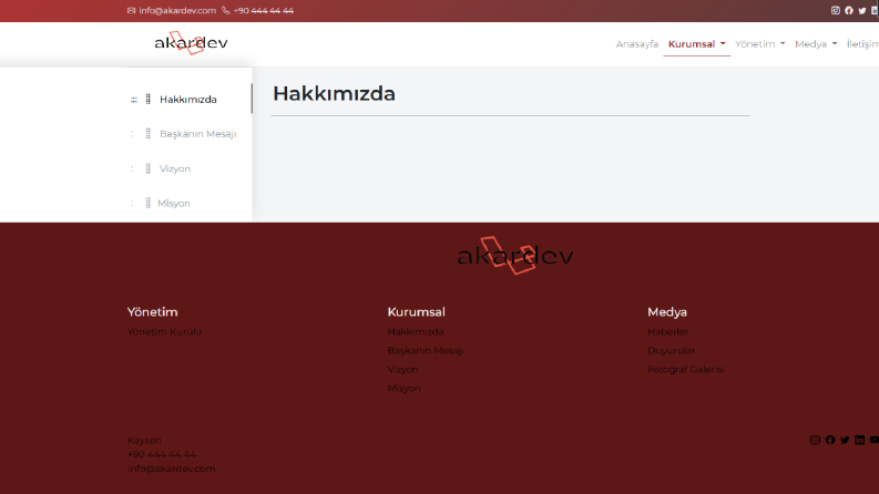 Özel Yazılım Kurumsal Web Sitesi