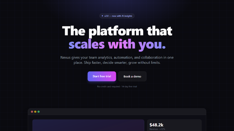 Modern SaaS Web Sitesi - Next.js & Tailwind
