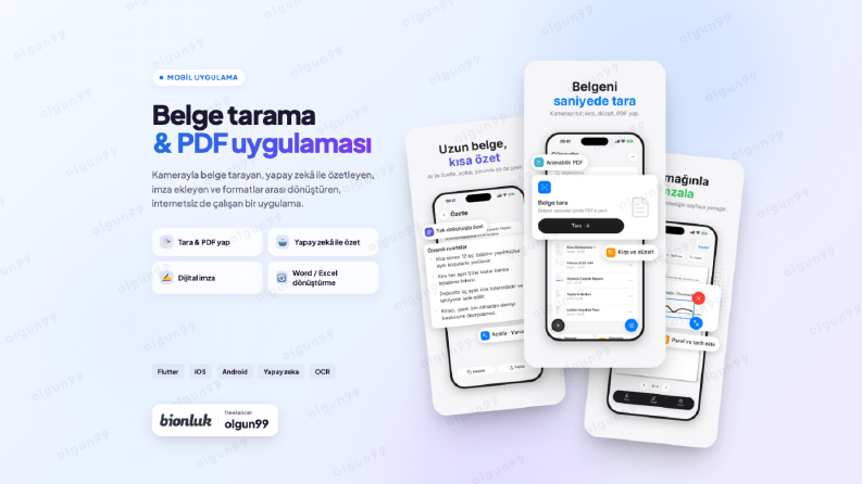 Belge Tarama & PDF Uygulaması (Yapay Zekâ) – Flutter