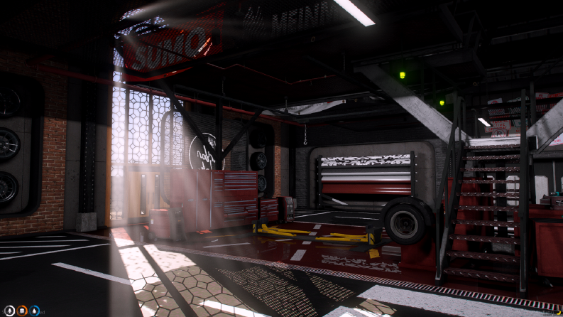 Modern Endüstriyel Garaj & Mekan Tasarımı (Game Asset)