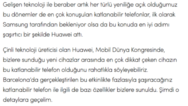 Yazı Örneği