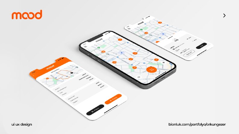 Mood Scooter mobil uygulama ui/ux tasarımı