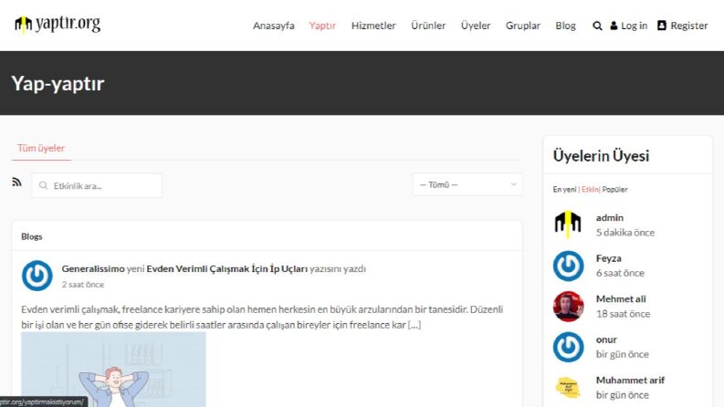 yaptir.org Web Sitesi İçin Düzenlemeler