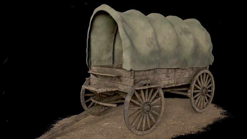 Old Carriage Realistic 3D Model