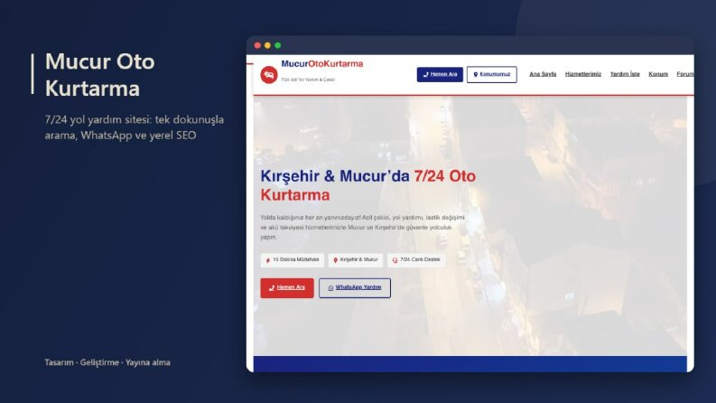 Mucur Oto Kurtarma: 7/24 yol yardım web sitesi