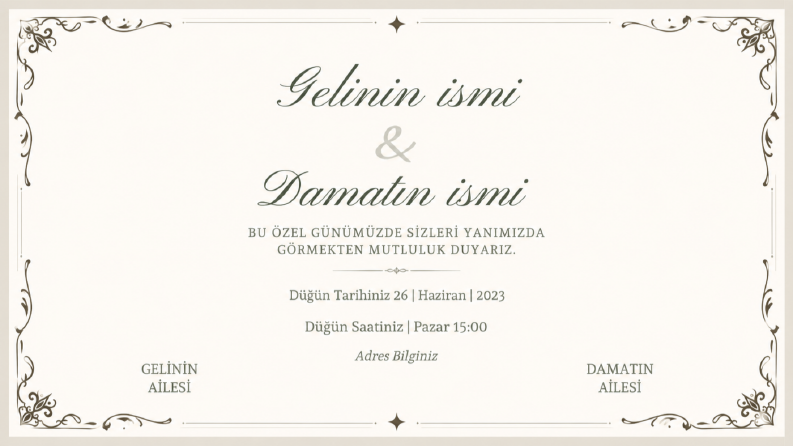 Uygun Paketli Düğün Davetiyem