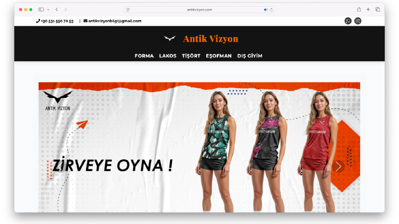 Antik Vizyon: Spor Giyimde Modern ve Satış Odaklı E-Ticaret 
