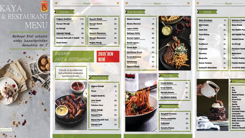 Balkaya Cafe&Restaurant 4 Sayfalı Menü