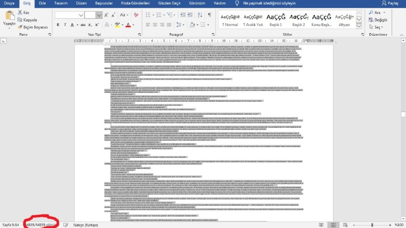 1000 kelime ve üstü çalışmalar