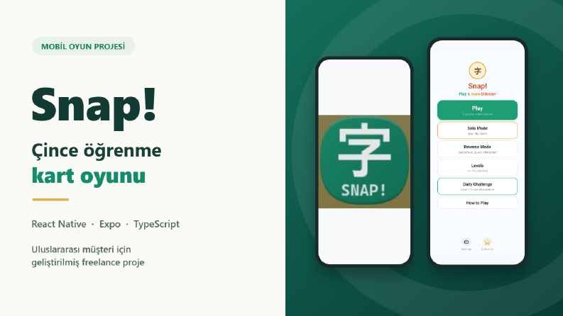 Snap Card Game | React Native Mobil Kart Oyunu