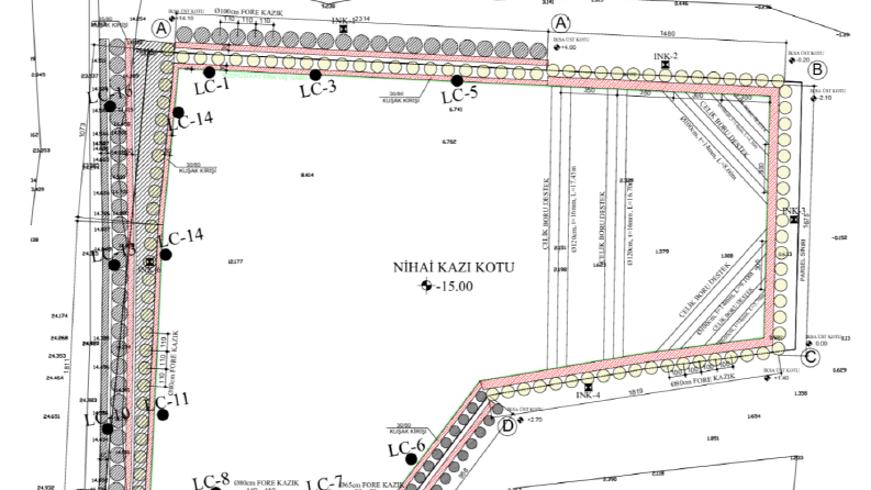 Geoteknik - İksa Projesi Uygulama Çizimi