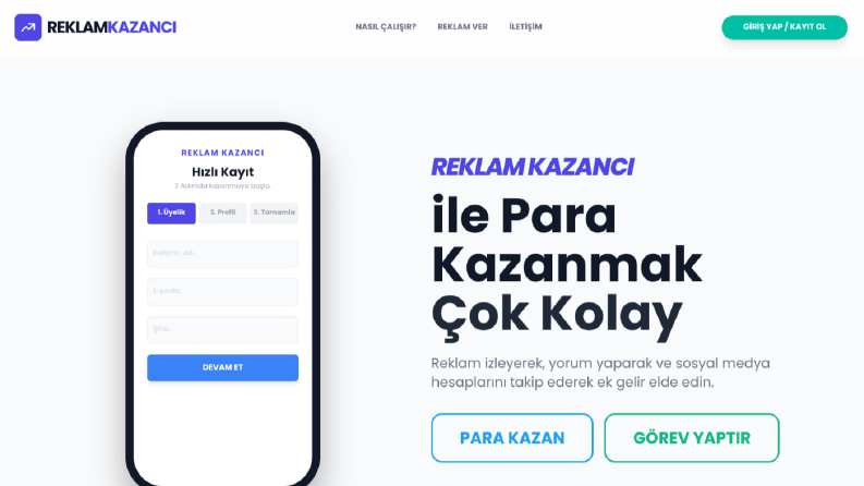 Görev Yap Para Kazan Sitesi - Reklam Kazancı