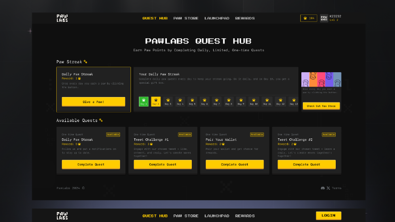 Pawlabs Quest Hub