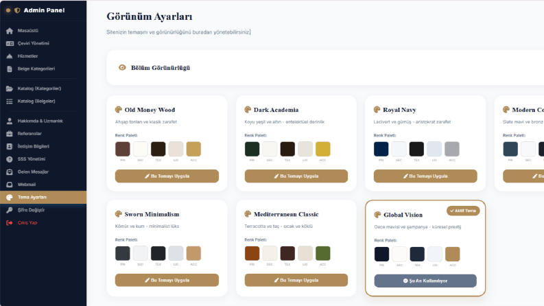 Gelişmiş Yönetim Panelli & Çok Dilli Profesyonel Web Sitesi