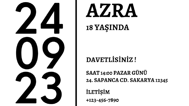 ÖZEL GÜN DAVETİYESİ