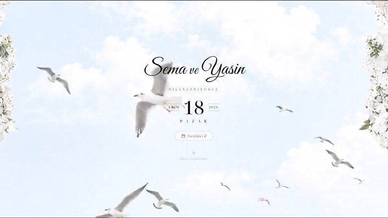  Düğün, Nişan, Kınalara Özel Davetiye Web Sitesi Geliştirme