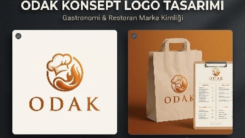 Gastronomi ve Kafe İçin Konsept Logo (ODAK)