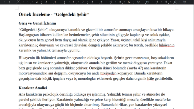 Örnek İnceleme Metini