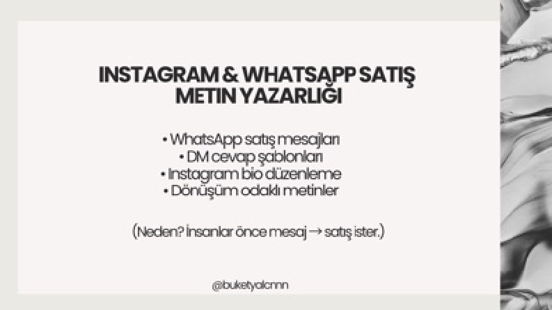 Instagram, WhatsApp ve Reklam Odaklı Satış Metinleri