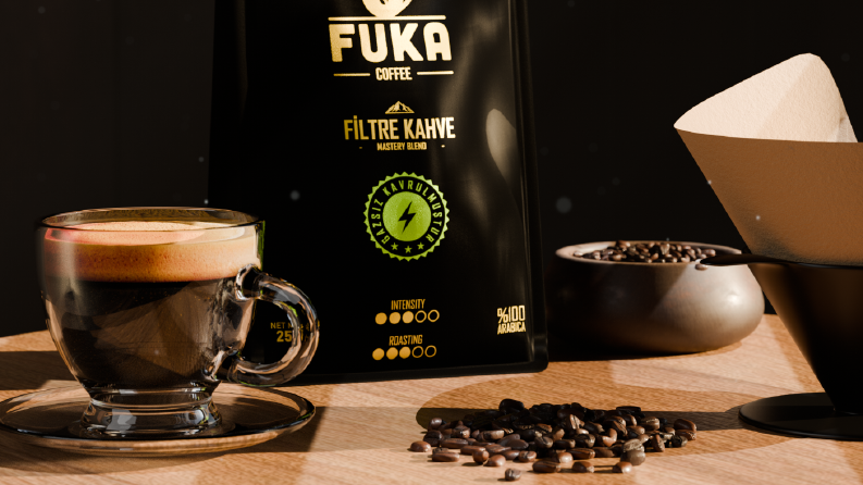 FUKA Coffee Ürün Render Hizmeti