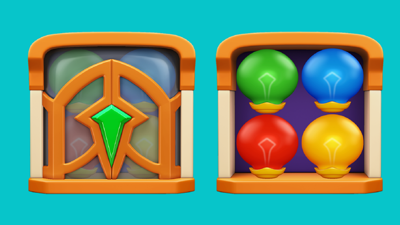 Casual Puzzle Game Icon – 3D Stylized