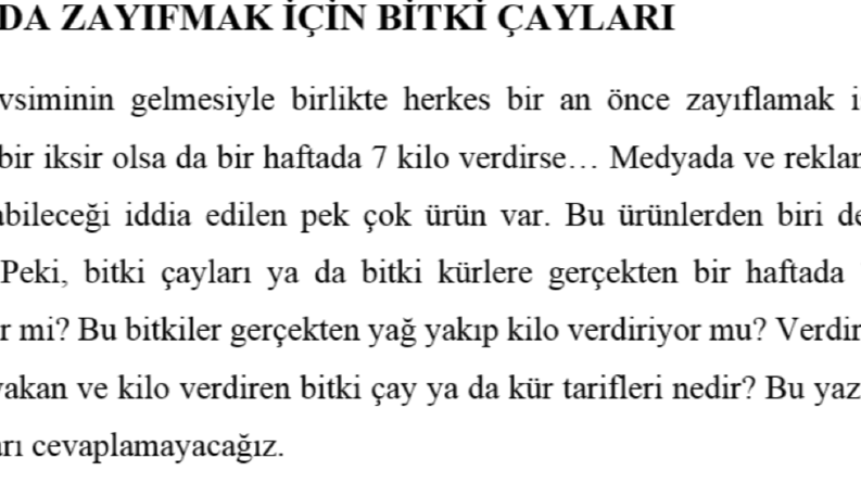 Zayıflatan bitkiler